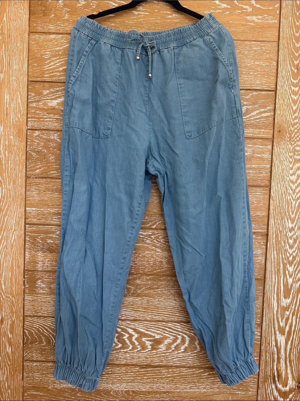 Zara Light Blue Drawstring cuffed Jogger Pants